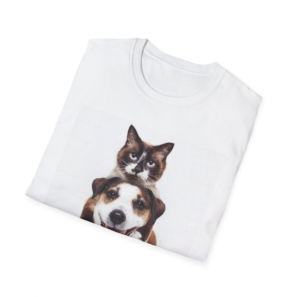 Cat on Top Dog Shirt Printify