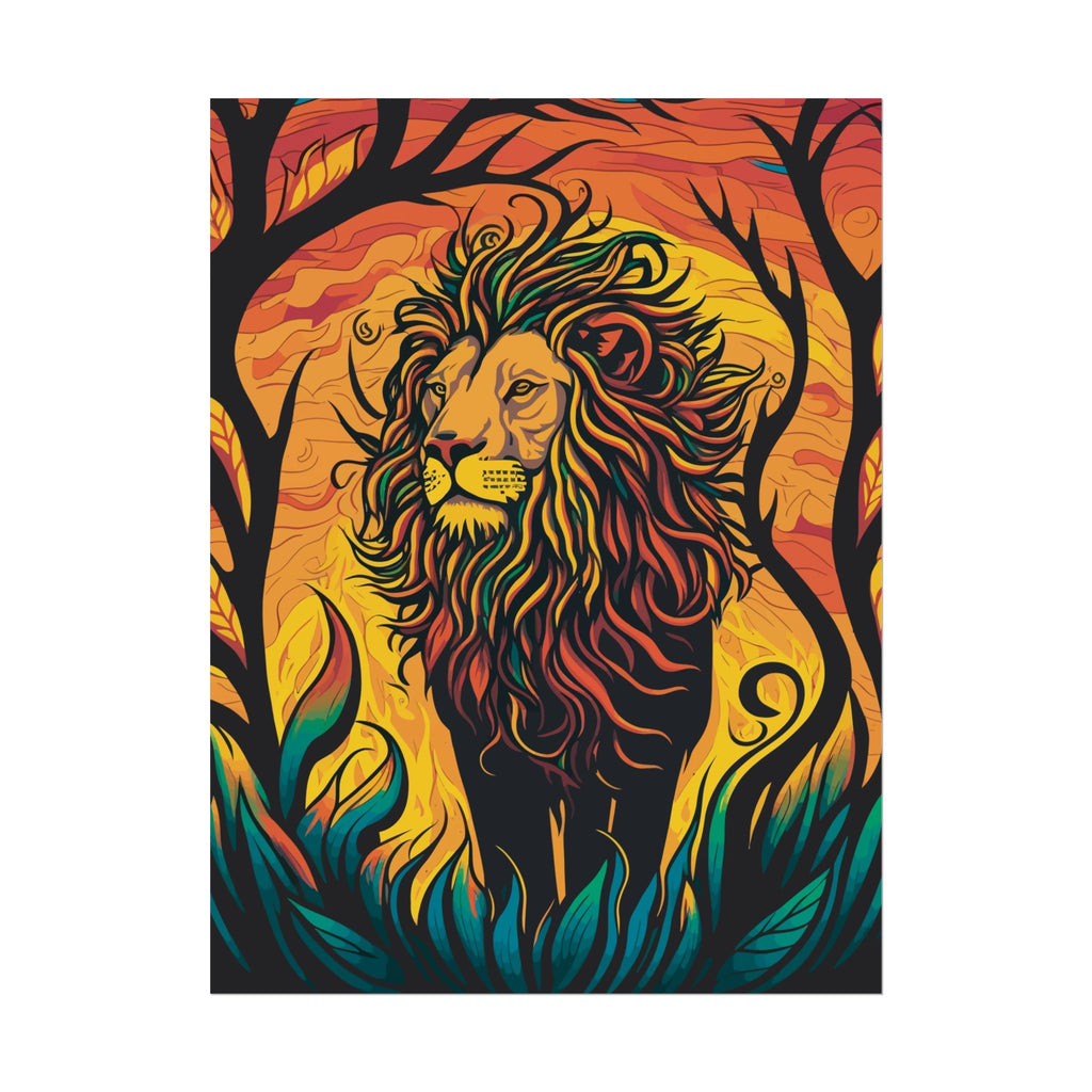 Sunset Lion Poster