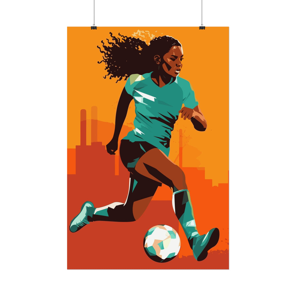 Sunset Soccer Poster Printify