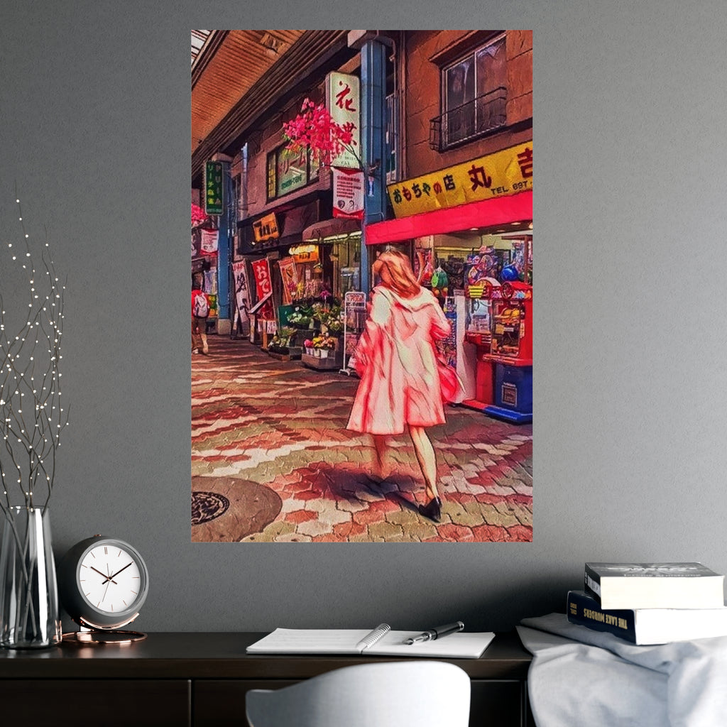 Japan Pink Coat Poster Printify