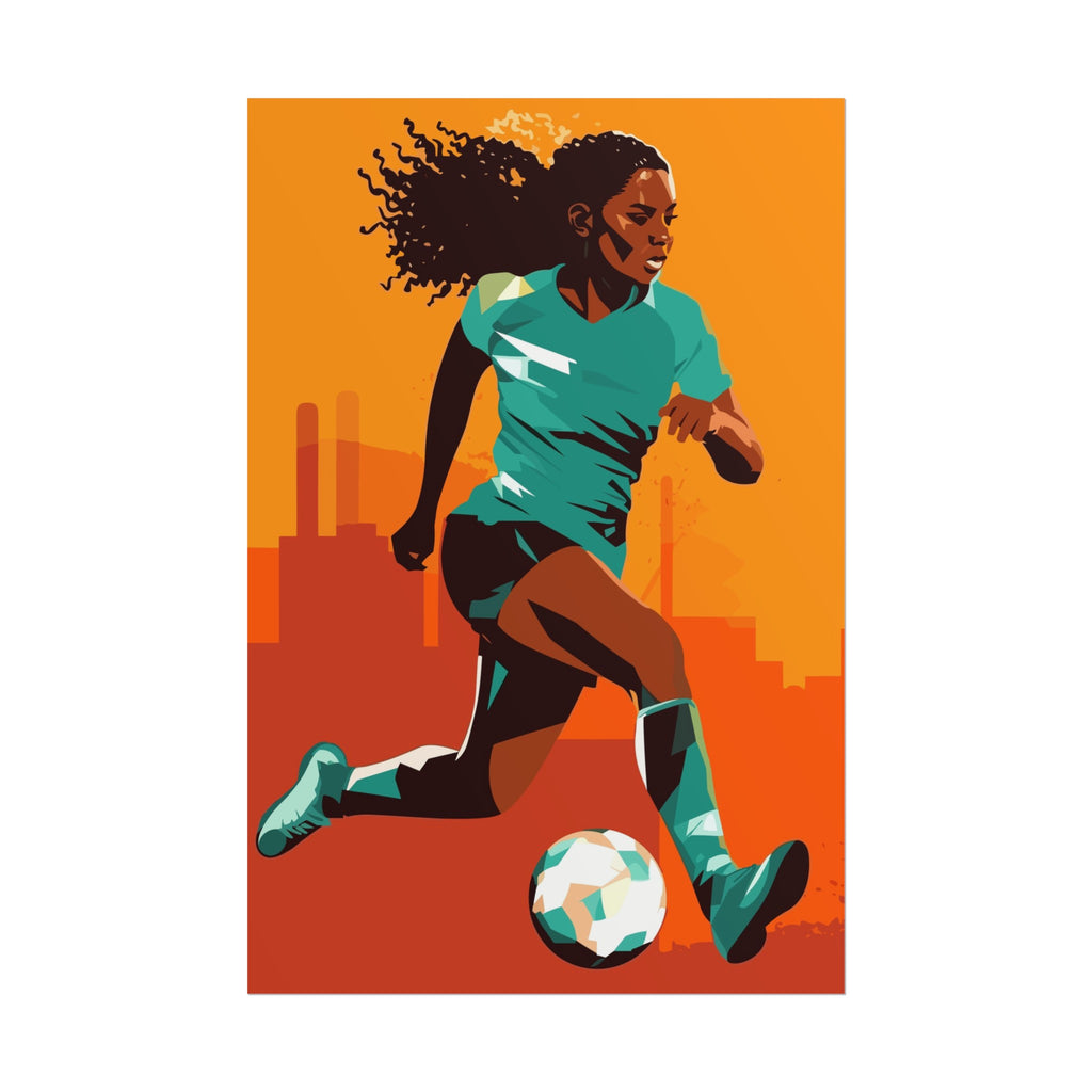 Sunset Soccer Poster Printify