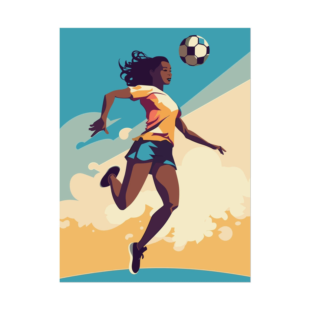 Blue Women's Soccer Art Poster Printify