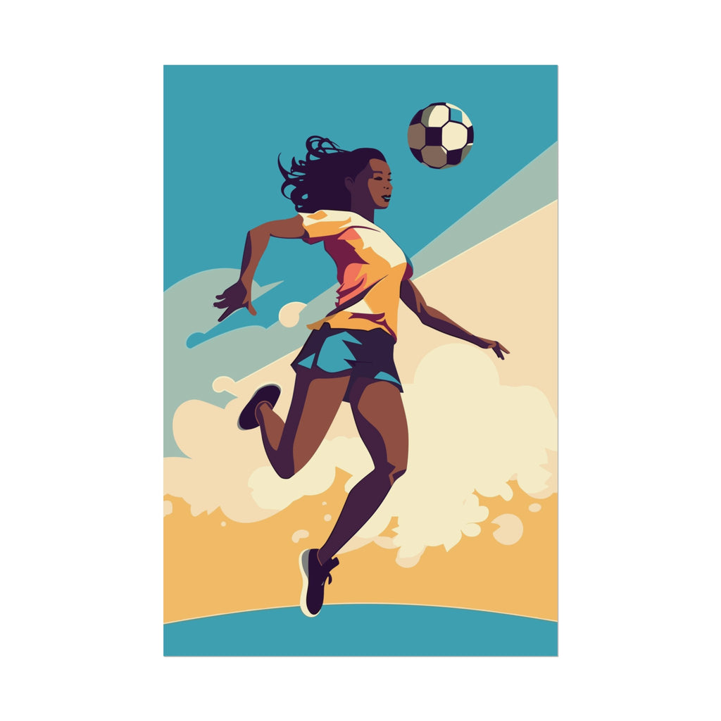 Blue Women's Soccer Art Poster Printify