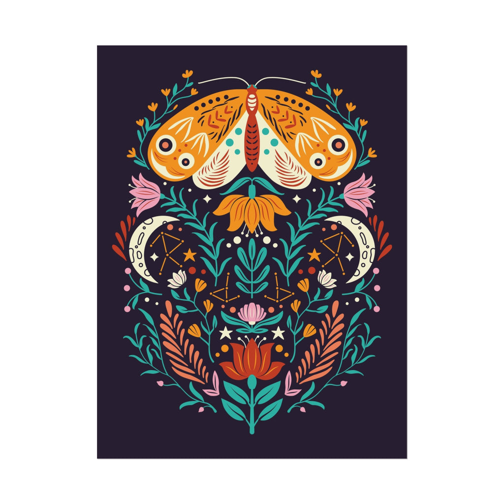 Butterfly and Moon Poster Printify
