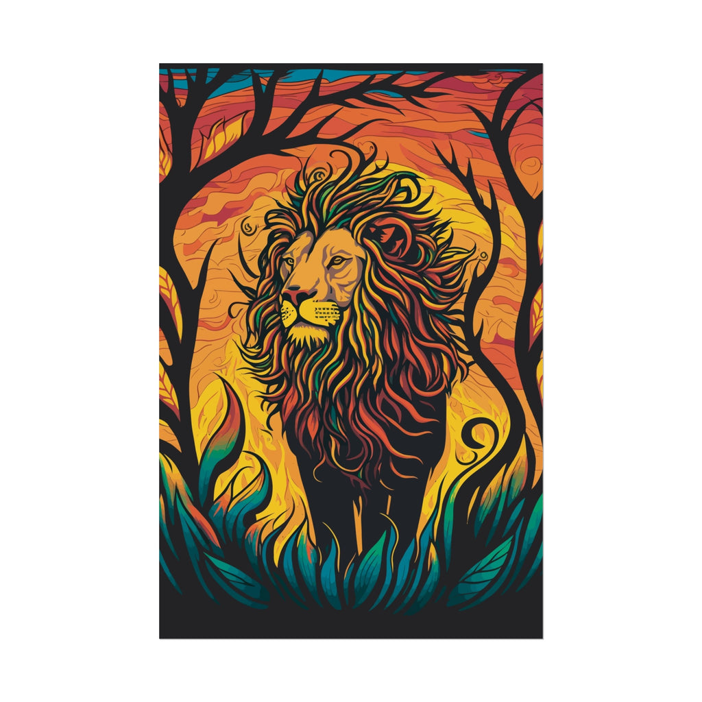 Sunset Lion Poster Printify